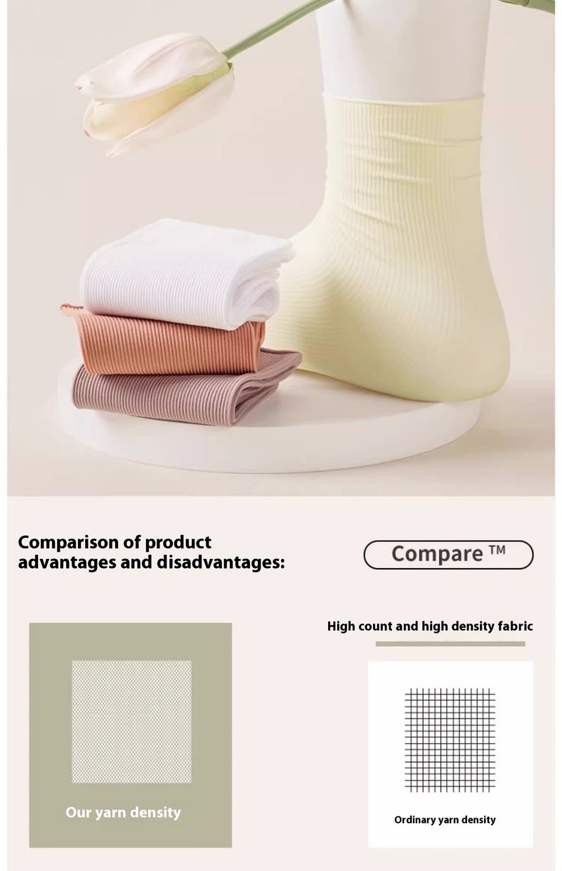 Meias finas femininas de verão, meias longas de cor sólida, primavera e verão, até a panturrilha_voghion.com