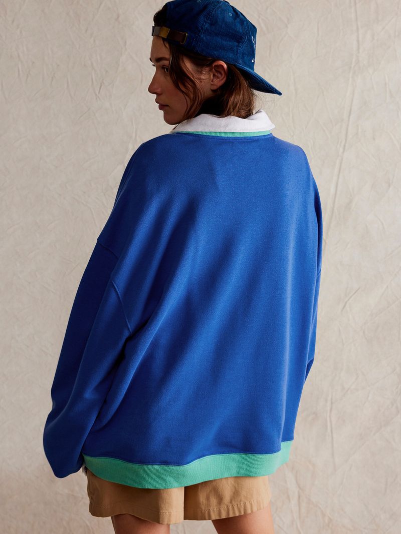 American Lazy Loose Contrasting Hoodie Women's Pullover Threaded Long Sleeved Round Neck Layered Top_voghion.com