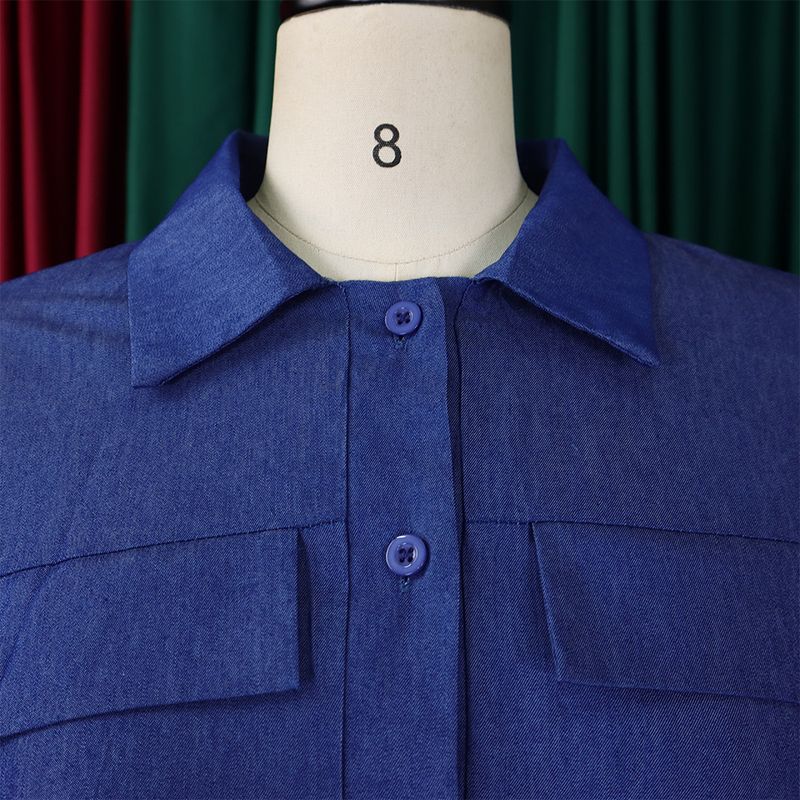 C8551 Herbst Und Winter Neue Große Größe Damenmode Casual Denim Spleißen Gedruckt Langen Rock Große Schaukel Außenhandel_voghion.com