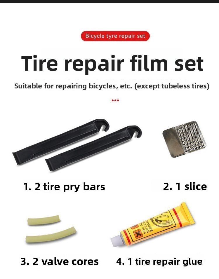 Bicycle Glue Kit Patch Pry Bar Plastic Boxed Road Mountain Bike Cycling Tire Repair Tool_voghion.com