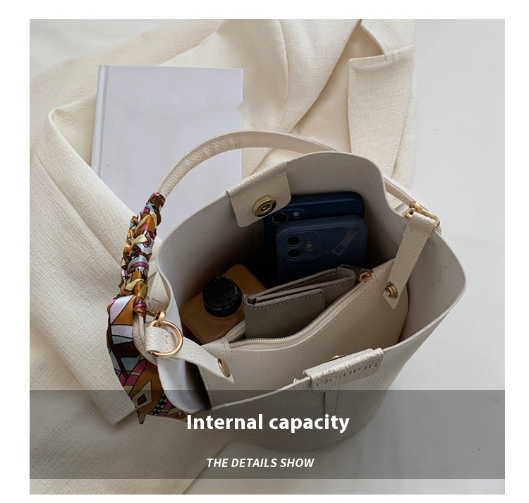 Neue Tasche für Damen, modischer und hochwertiger Seidenschal, einfache handgehaltene Eimertasche, Schultertasche, Umhängetasche_voghion.com