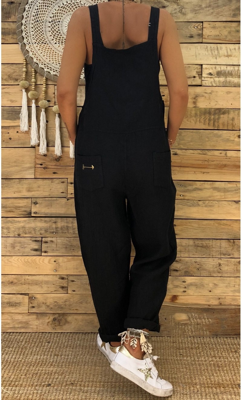 Macacão feminino casual cor sólida sem mangas alças ajustáveis solto macacão adequado para escola trabalho data_voghion.com