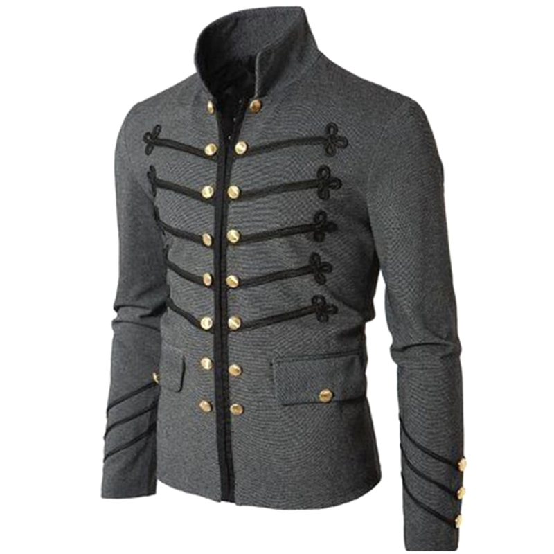 Seampunk Herr Gohic Kläder Miliärjackor Medeltida Vinage Jacke Sandkrage Rock Klänning Coa Herr Rero Punk_voghion.com