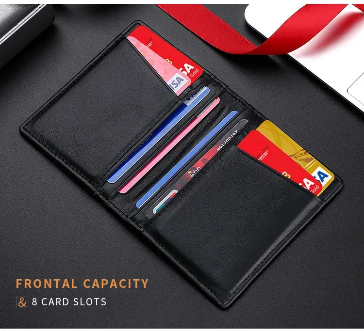Designer Bag Ultra Thin Soft 100% Genuine Leather Mini Credit Multi RFID Slim Small Card Holder Men's Wallet_voghion.com