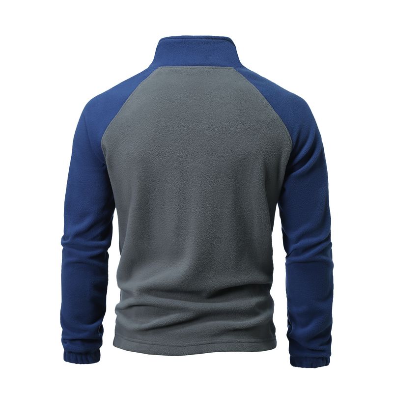 Wende-Fleecepullover für Herren – Winter-Thermo-Sweatshirt mit Reißverschluss am Hals, weiches doppelseitiges Polarfleece, lässige Streetwear (Königsblau_voghion.com