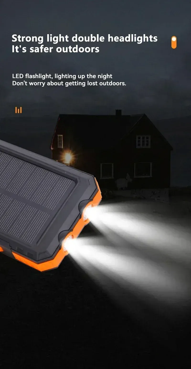 Solar Power Bank200000 MAh Large Capacity Portable Charger Fast Charging External Battery For IPhone Samsung Huawei_voghion.com