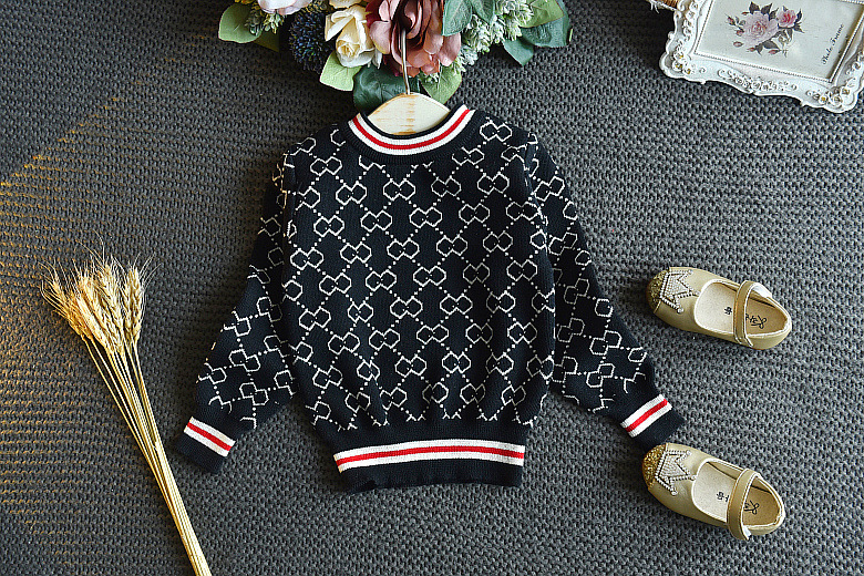 Ropa para niños, suéter tejido a la moda para niñas de otoño + falda arrugada, conjunto de dos piezas, traje para niños_voghion.com