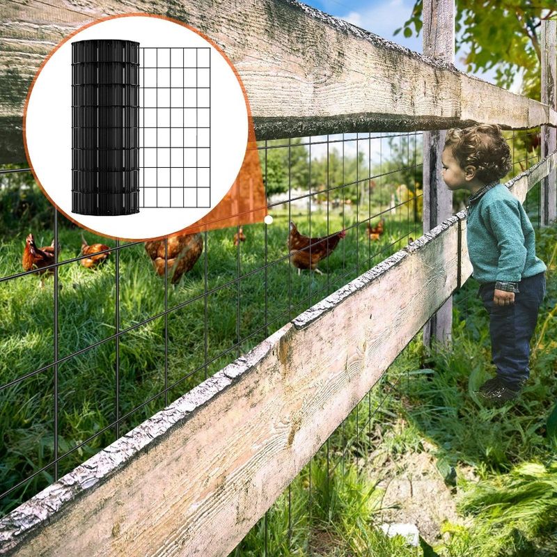 Vinyl Chicken Hardware Fence Roll Wire Roll Mesh Chicken Wire For Gauge Metal Galvanized Mesh Cloth 24'' 16 Wire X Coating 50'_voghion.com