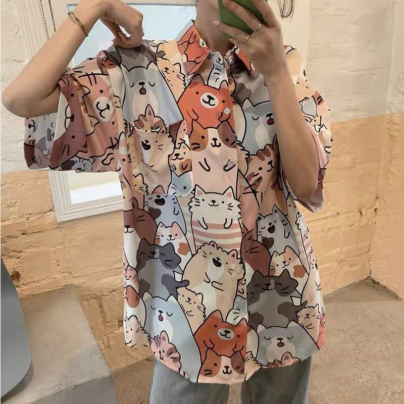 Bedrucktes, übergroßes, kurzärmeliges, schnelltrocknendes, locker sitzendes Sommerhemd für Herren, Hawaii-Strandurlaub und Touristenkleidung_voghion.com