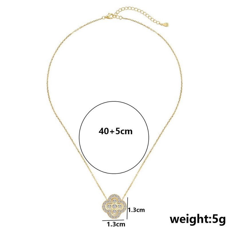 Collana in acciaio al titanio Lucky Clover da donna, con fiore, separabile, con diversi metodi di indossaggio, design di lusso alla moda_voghion.com