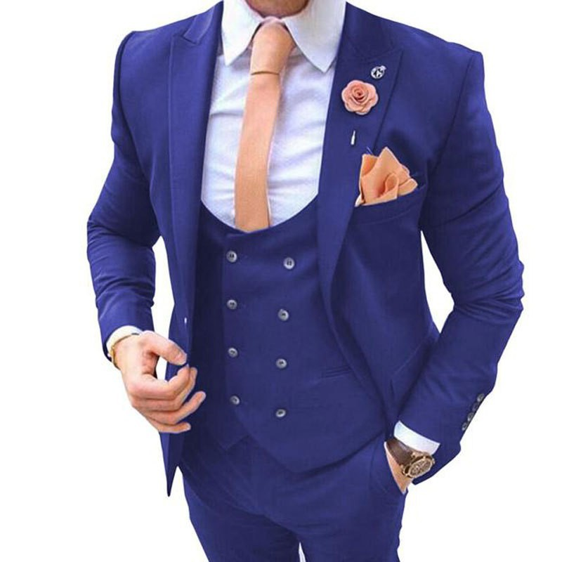 Conjunto de tres piezas ajustado para hombre, frac de novio de boda, traje de baile_voghion.com