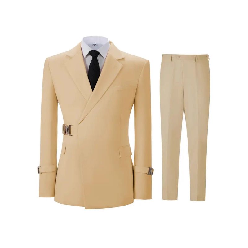 Ensemble deux pièces Pulse Pulse pour le commerce transfrontalier européen et américain, costume formel pour homme de qualité professionnelle avec boutons métalliques diagonaux, en promotion._voghion.com