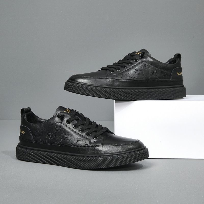 2024 New head layer cowhide men's small white bottom lightweight sports casual breathable plate shoes_voghion.com