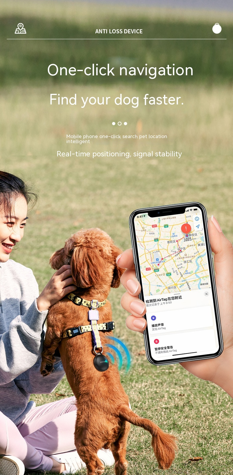 Localizador anti-perda inteligente específico da Apple à prova d'água FindMy para crianças idosas, pet itag para prevenir caminhadas e_voghion.com