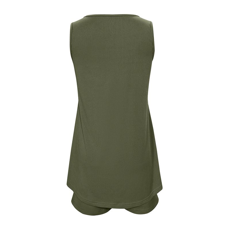 Ensemble deux pièces décontracté avec bretelles à capuche et col en v pour femmes, nouvelle collection printemps et été_voghion.com