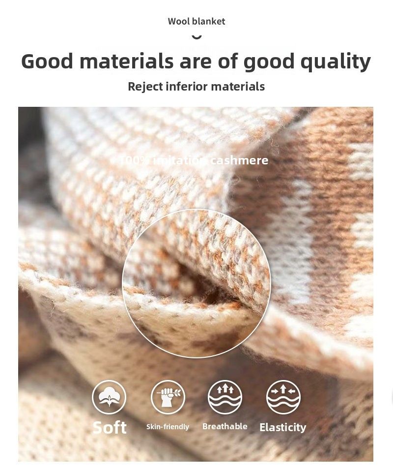 Coperta lavorata a maglia per il pisolino del divano letto Bohemian Air Conditioning Nordic FleeceCashmere_voghion.com