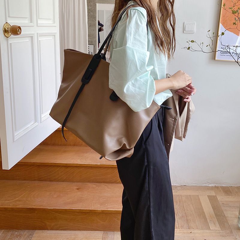 Neue Koreanische version PU leder wasserdicht weiche oberfläche einfache tote casual große kapazität einzelnen schulter tasche,_voghion.com