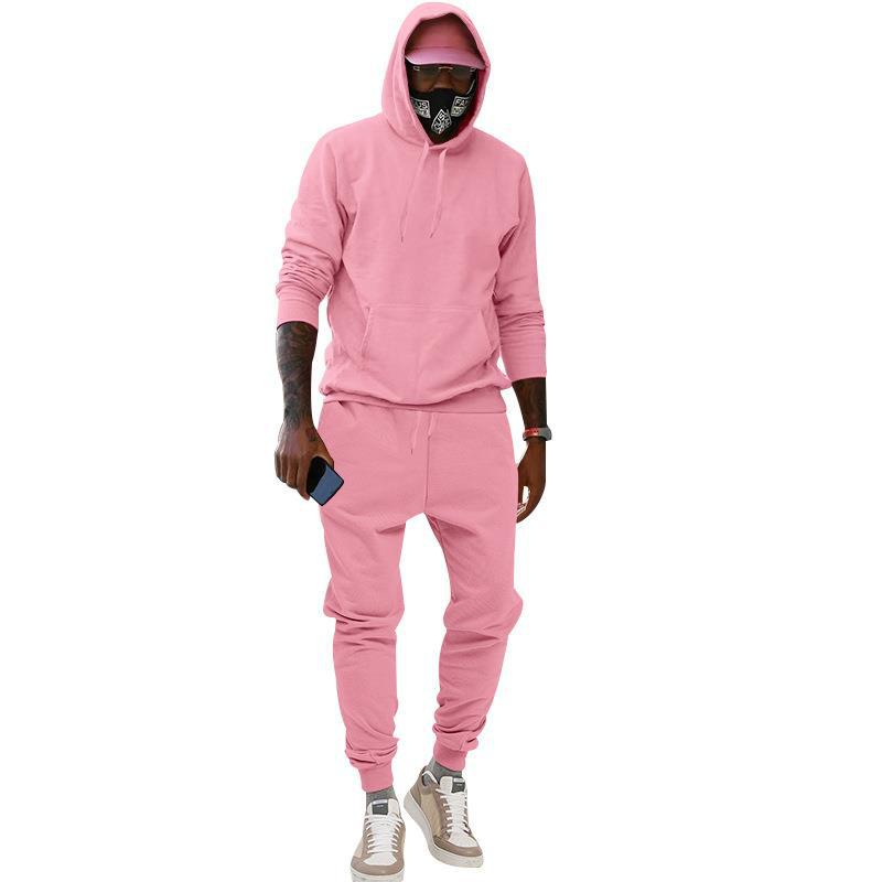 2024 Europese maat pluche trui met capuchon, sport-casual, stevige tweedelige losse sportkleding voor heren_voghion.com