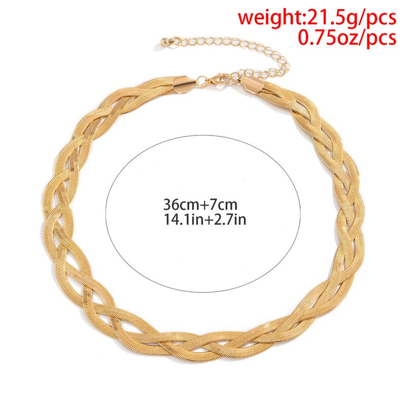 Hot Sales Boho Simple Twist Snake Chain Clavicle Necklace Women's Retro 2024 Fashion Metal Charm Color Necklaces Girl Jewelry_voghion.com