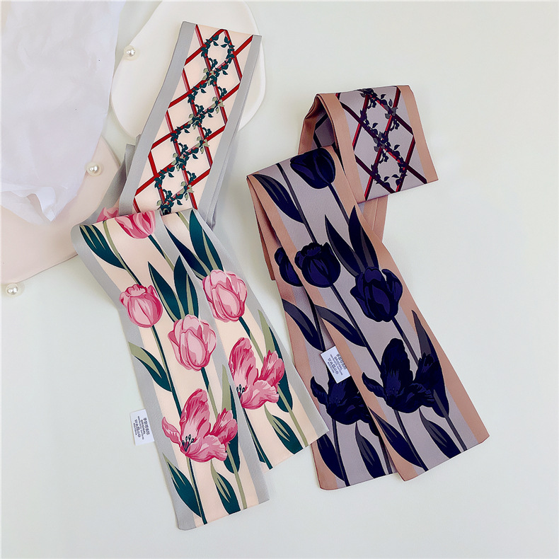 Borsa per rilegatura con cinturino sottile e stretto da donna coreano primavera autunno nuova squisita fascia per capelli tulipano francese con nastro_voghion.com