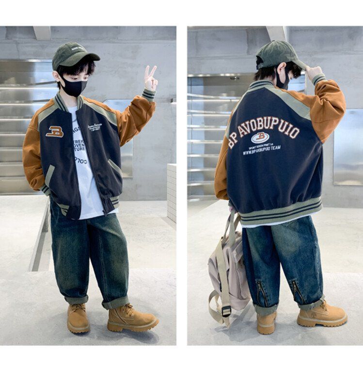 Boys' outerwear Spring and Autumn 2024 New Collection Children's casual handsome mid size boys' jacket trendy loose top_voghion.com