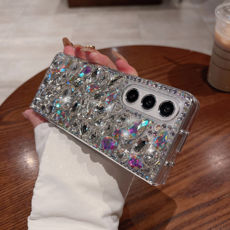 Étui de téléphone portable pour Samsung Z Fold5, nouvelle housse de protection pliable en strass de luxe zFold4, pliable haut de gamme_voghion.com