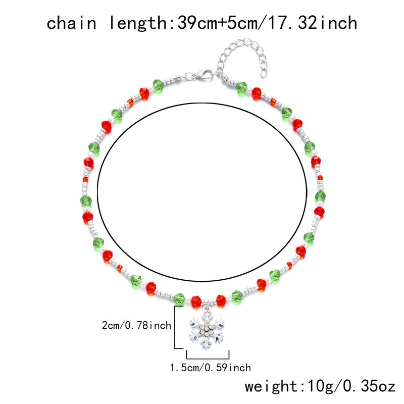 Nuova collana con ciondolo a forma di bastone di Babbo Natale creativo e versatile con perline natalizie_voghion.com