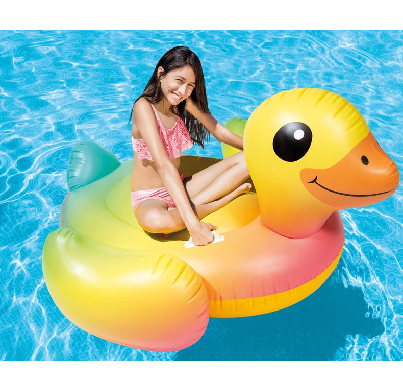 Liten flamingo-tur for barn, oppblåsbar vannleke, dyr, flyteseng, fortykket enhjørningsbadering_voghion.com