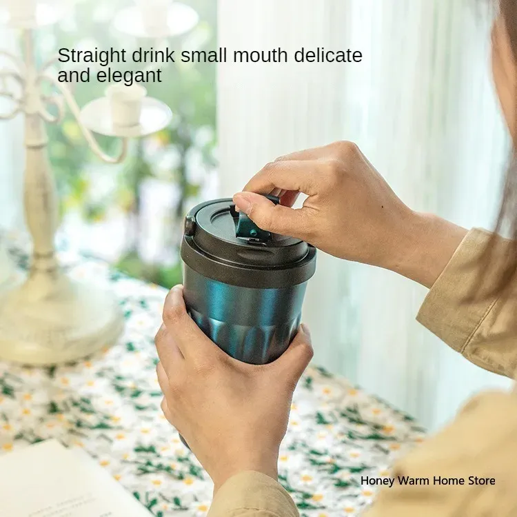 TYESO Thermos Borracce Sottovuoto 400ml/500ml Tazza Isolata in Acciaio Inox 304 Originale Bicchiere per Auto Caffè Freddo e Caldo_voghion.com