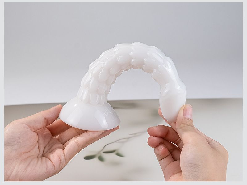 Plug anale a forma di squama di drago bianco per uomini e donne_voghion.com