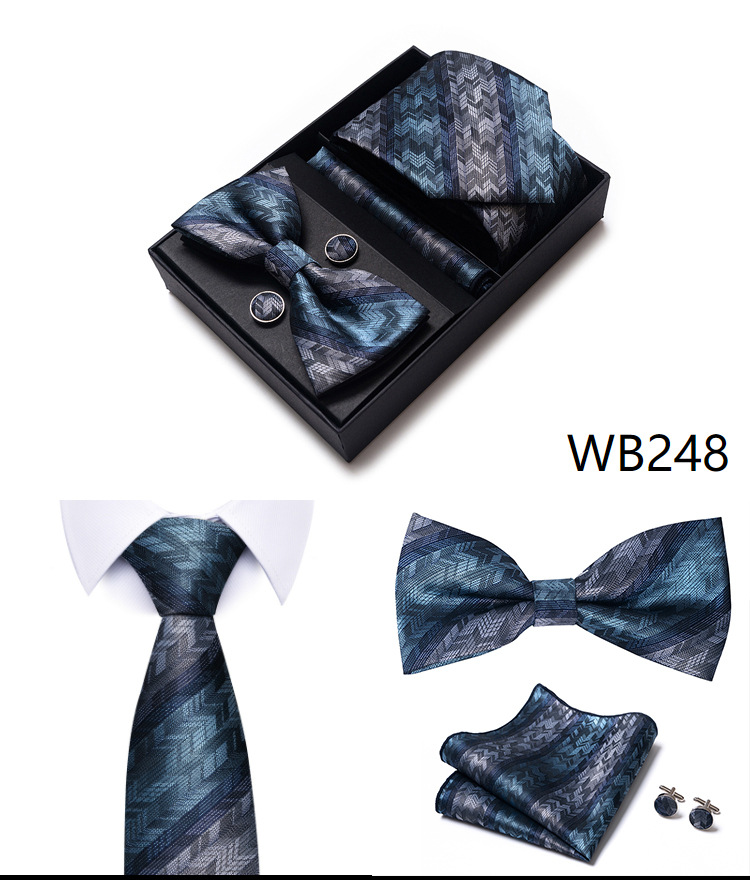 Gravatas e lenços masculinos, conjunto de gravatas masculinas, caixa de presente, 6 peças, gravata formal de negócios, fabricante de guangzhou_voghion.com