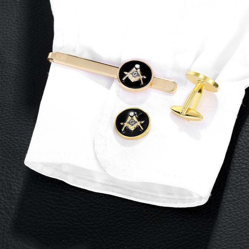Neue Freimaurer klavier krawatte clip herren business casual krawatte clip manschettenknöpfe set kleidung zubehör_voghion.com