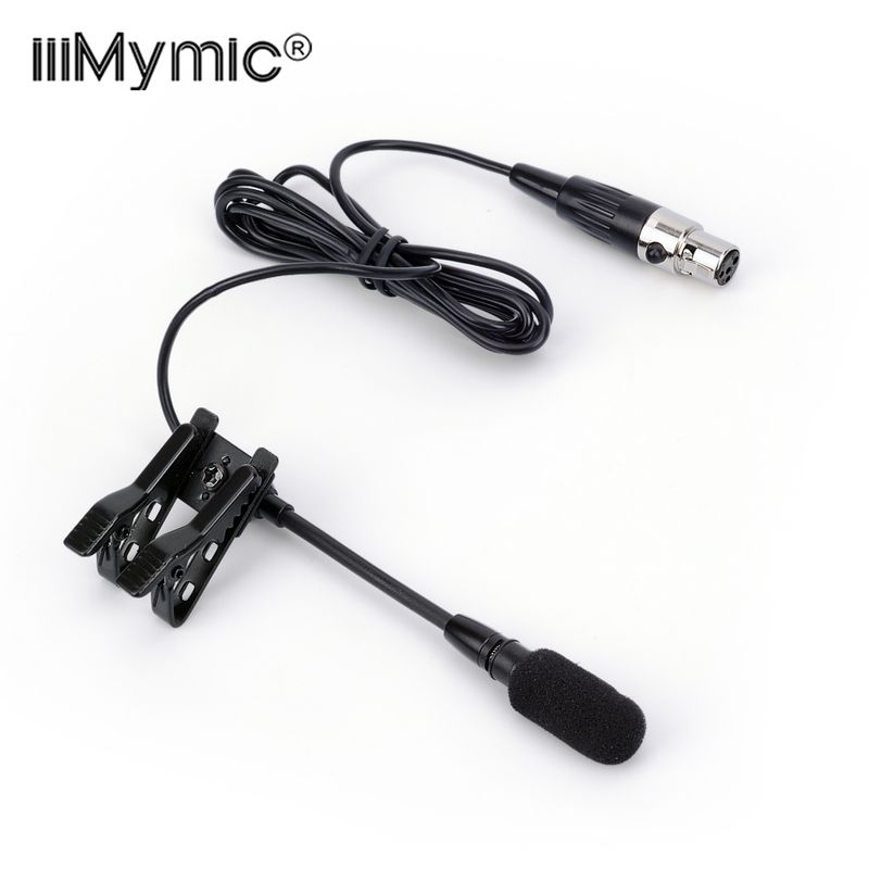 Regola l'angolazione Microfono a condensatore Lavalier Lapel con clip doppia in metallo Microfono a 4 pin per trasmettitore wireless Shure 4 pin XLR_voghion.com