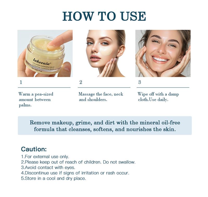 Detergente viso Pro-Collagen 3 in 1 per tutti i tipi di pelle, ammorbidisce, deterge in profondità, idrata, elimina il trucco, balsamo detergente non grasso._voghion.com