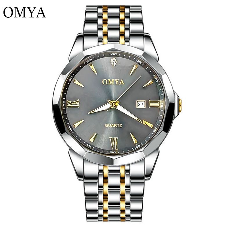 Reloj deportivo OMYA de cuarzo para hombre, resistente al agua, 3 ATM, de acero inoxidable y calendario. El más vendido._voghion.com