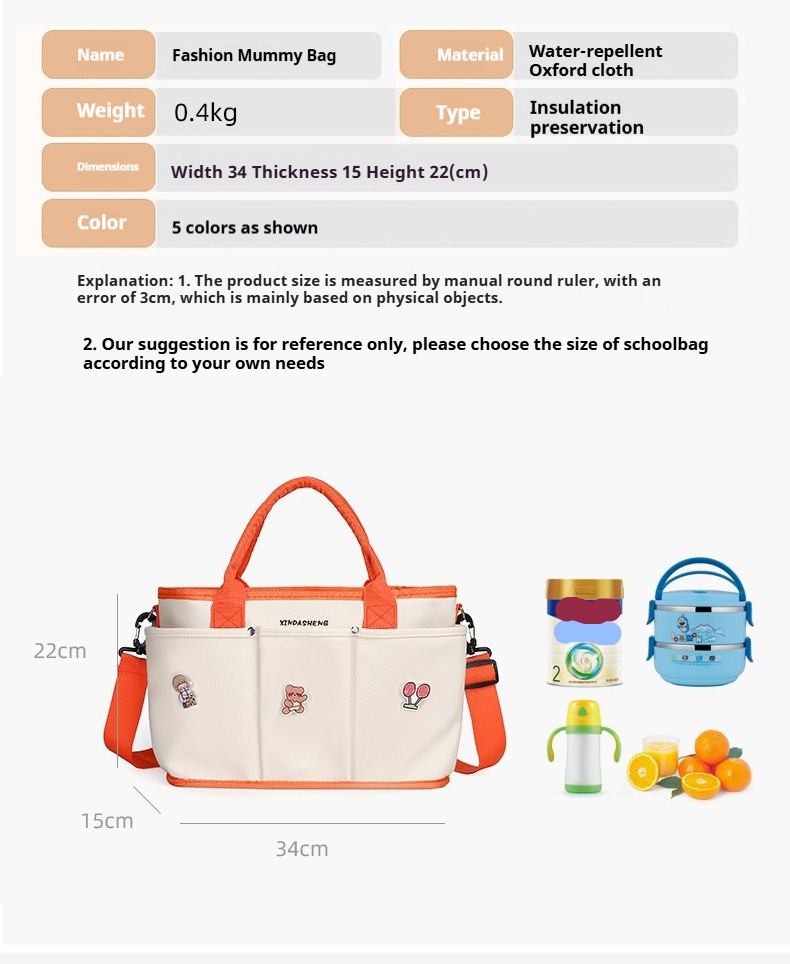 Borsa per mamma e bambino - Borsa a tracolla portatile, elegante e pratica, può contenere pannolini, salviette umidificate, articoli essenziali per la maternità_voghion.com