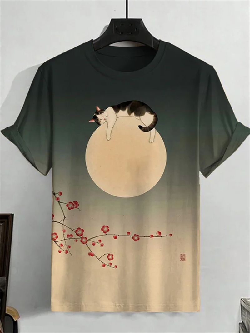 Japanese Ukiyo-e Graphic T Shirt Men Animal Waves Sun 3D Printed T-Shirts Casual Short Sleeve Tees Outdoor Oversized O-Neck Tops_voghion.com