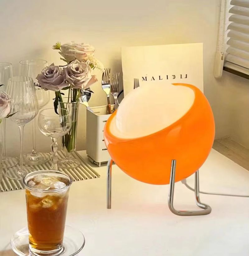 Vintage tafellamp - Japans geïnspireerde glazen bedlamp met verstelbare arm, minimalistische decoratie voor slaapkamer en kantoor_voghion.com