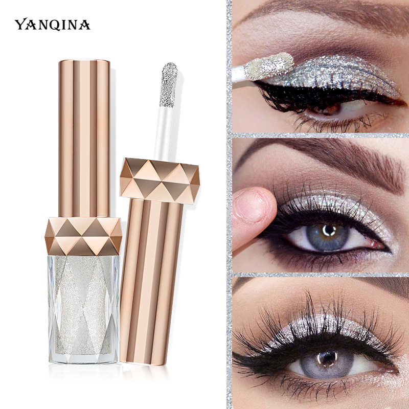 YANQINA Liquido lucido Perla Lucentezza Polvere Colore Trucco Ombretto monocromatico Cosmetici_voghion.com
