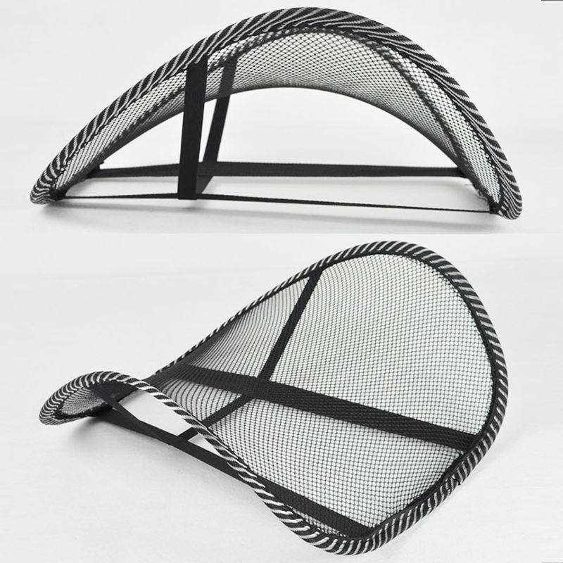 Sedile da ufficio, sedia comoda, supporto massaggiante, cuscino ventilato, schienale in rete nera, cuscino lombare per auto_voghion.com