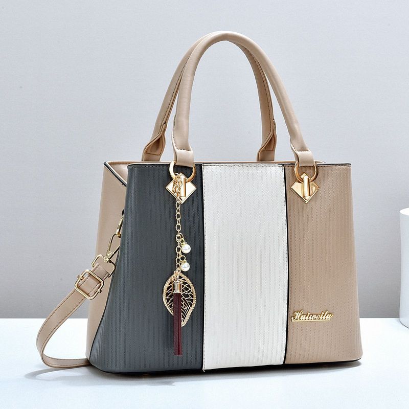 Color Matching Women's Bag Handbag Pu Shoulder Bag Messenger Bag Large-capacity Bag_voghion.com