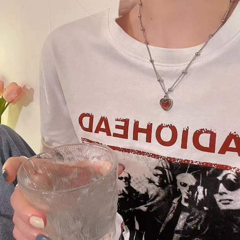 Hot sales New fashionable heart-shaped pendant necklace, color changing_voghion.com