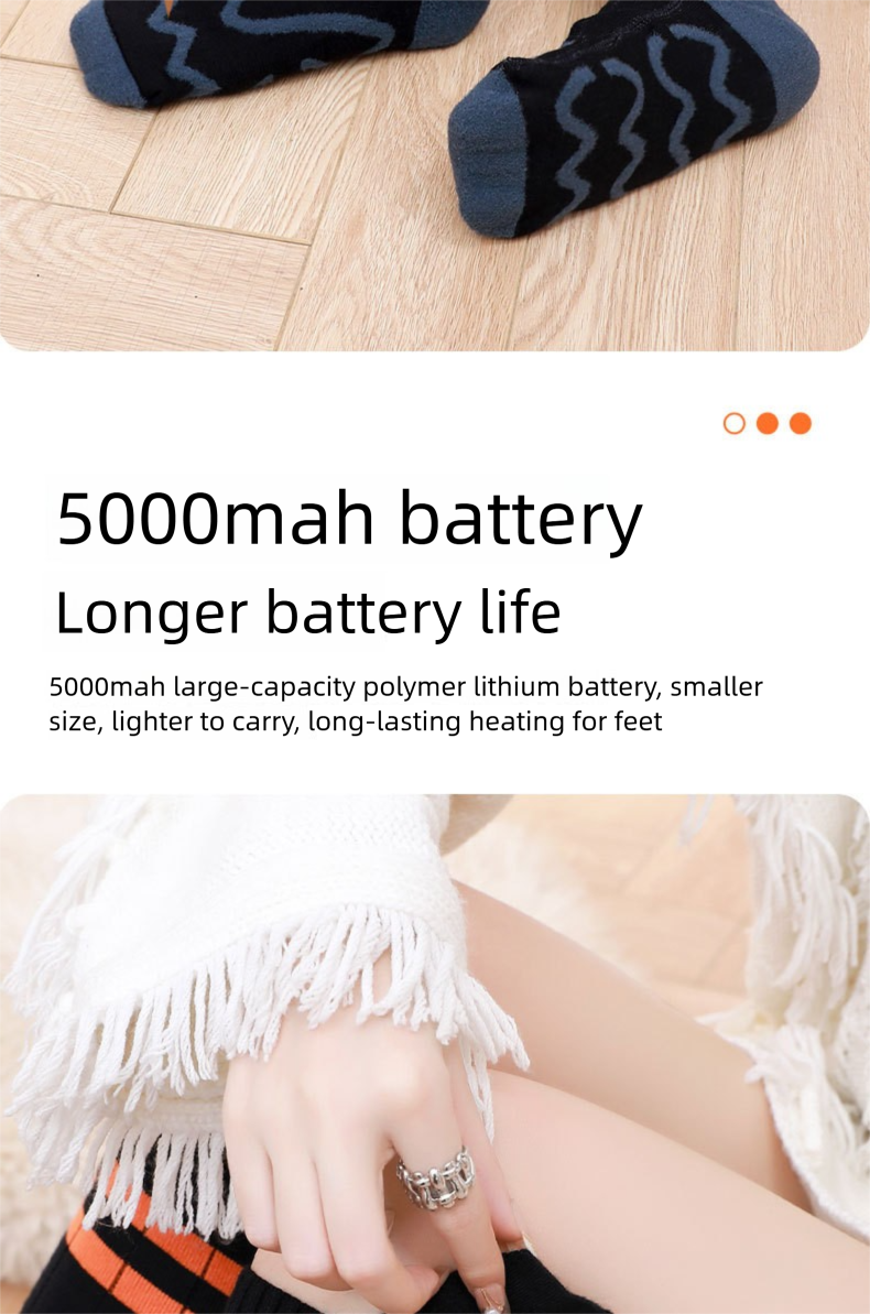 Akumulatorowe skarpetki grzewcze do jazdy na nartach i na rowerze, z regulacją temperatury, do użytku na zewnątrz_voghion.com