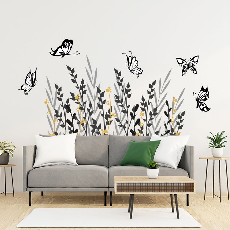 Schwarz schmetterling weizen ohr PVC matt N1758 wohnzimmer schlafzimmer hintergrund dekoration wand aufkleber_voghion.com