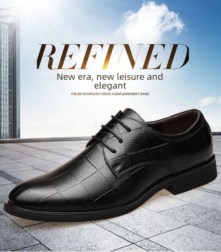 Novos sapatos masculinos de couro xadrez para negócios, sapatos sociais de tamanho grande, sapatos masculinos casuais para casamento_voghion.com
