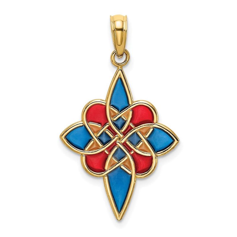 14K Enameled Celtic Knot Charm_voghion.com