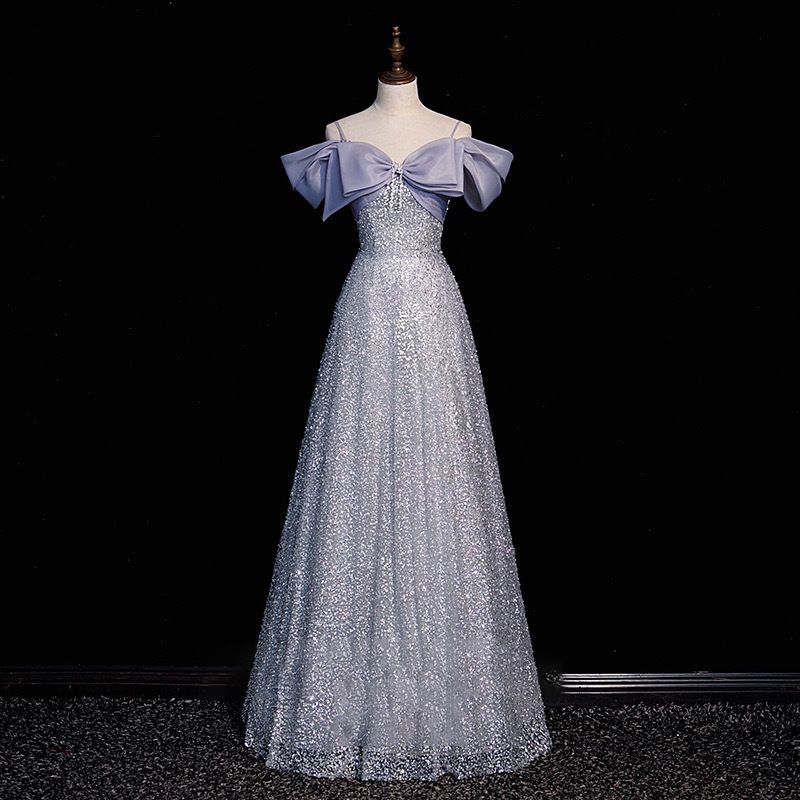 Robe de soirée asymétrique à paillettes, nouvelle robe de banquet, robe de bal_voghion.com