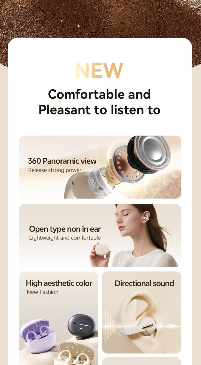 New 2025 OWS Open-Ear Earbuds – High-Fidelity, Smart AI Translation & Ear Clip Design_voghion.com