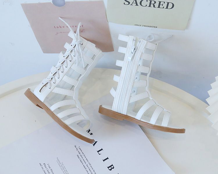 Mädchen 2023 Neue Mode Kleine Mädchen Prinzessin Schuhe Sommer Mittelschule Kinder High Bang Open Toe Römische Sandalen_voghion.com