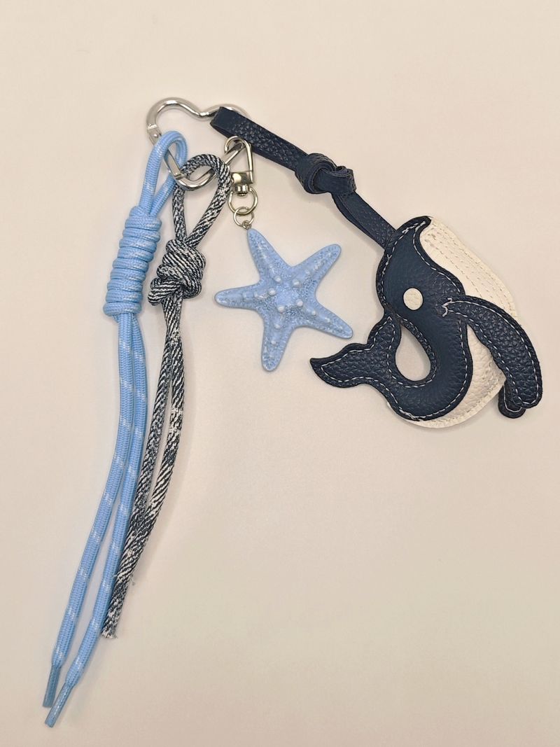 New Cartoon Starfish Braided Rope Keychain Stylish And Versatile_voghion.com